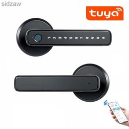 Smart Lock Tuya SmartLife application intelligent fingerprint password single bolt locking bolt for indoor wooden metal doors WX