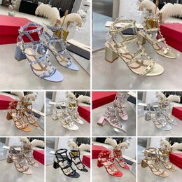 Women Sandals Designer High Heels Slippers Rivets Girls Studded Cool Slides Jelly Peep Toes Shoes Summer