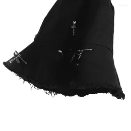 Berets Casual Bucket Hat Headgear Black Beanie Gothic Fisherman Cloche