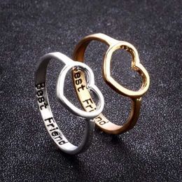 Couple Rings Best Friend Heart Ring Heart Shape Promise Stackable Band Love Rings for Womens Couples Cutout Heart Stainless Steel Jewellery WX