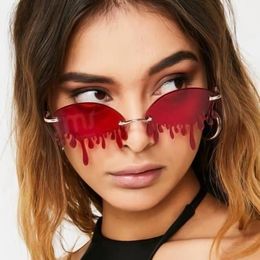 Rain Cloud Rimeless Sunglasses Women Shades Vintage Fashion Colourful Tear Drip Sun Glasses Funny Party Eyewear UV 400 290a