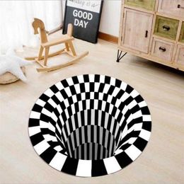 3D Home Carpet Black White Stereo Vision Mat Living Room Doormat Table Three-dimensional Sofa Illusion Mat Home Decoration1 284s