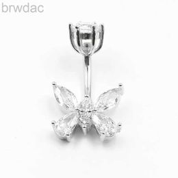 Navel Rings bauchnabelpiercing 925 sterling silver Navel Piercing fashion butterfly shape belly button ring for women body Jewellery d240509