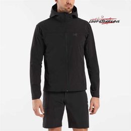 Waterproof Designer Jacket Outdoor Sportswear Gamma Lt Hoody Hooded Soft Shell Jacket for Mens Sprint Black l PZ83