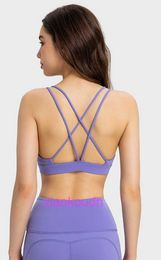 Designer Lul Yoga Outfit Sport Bras Frauen hohe Unterstützung Evrlues Neue Double 6 Deep V Schultergurt Kreuz Rücken Sport BH Leicht bequem und versammelt