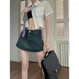 Skirts Girl Denim Super Shorts Women's Summer Trendy Retro High-waist Pants Sexy Skirt Petite Wide-leg