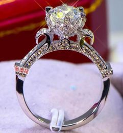 3CT Sterling Silver Wedding Anniversary Moissanite Diamond Ring Engagement Party Body Jewellery PT950 Women Gift Pass Diamond Pen te6236905