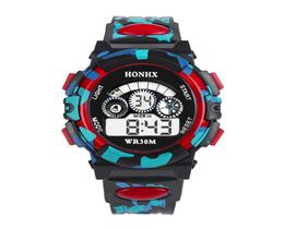 boys girls students sport light up digital electronic watches for kids children Camouflage outdoor gift wrist watches7694249