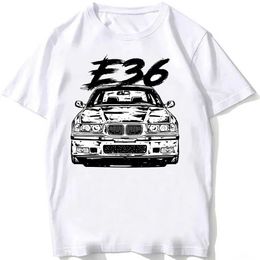 Men's T-Shirts Summer Men Short Slve Old Legend E30 M3 Classic Car T-Shirt Retro Germany EUDM-E34 M5 Tshirts Boy Casual Tops Man White Ts T240506