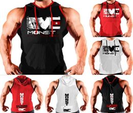 Hirigin 2019 Newest Casual Men Hoodie Vest Muscle Stringer Bodybuilding Gym Tank Tops Sleeveless Hooded TShirt Cotton Clothes4063832