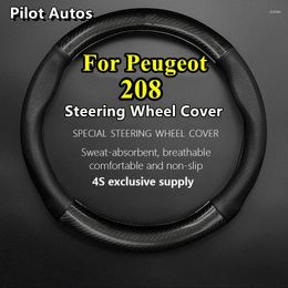 Steering Wheel Covers For 208 Cover Genuine Leather Carbon Fiber Car Women Man Summer Winter