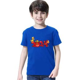 T-shirts Chinese New Year 2024 Dragon Year Happy New Year 2024 T-shirt cute and interesting graphic clothing novel giftL240509