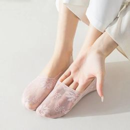 Women Socks Breathable Mesh Lace Casual Elastic Soft Low-cut Liners Sox Shallow Cotton Boat High Heel Shoe