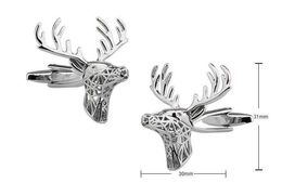 Cuff Links Animal Design Art Deer Cufflinks for Men High Quality Copper Material Silver Cufflinks Wholesale and Retail Q240508