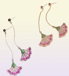 Hezekiah S925 Silver Lady noble Ginkgo leaf Earrings Personalised fashion earrings Shiny Earrings Dance party 2866102