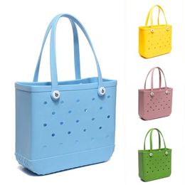 Summer bogg bag xl bogg beach bag accessory high quality waterproof solid pouched top handle letters pvc basket bag baseball portable eco jelly candy ho04 dC4