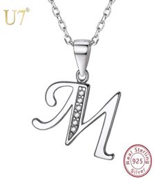 Pendant Necklaces U7 925 Sterling Silver AZ Initial Letter Alphabet Name For Women Girls Birthday Gift Cubic Zirconia Choker6815185