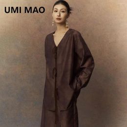 Women's Blouses UMI MAO Women Long Sleeve Shirt 2024 Spring Summer Product Designer Thin Chinese Halo Dyed Printed Top Femme