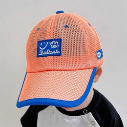 Caps Hats Korean Fashion Outdoor Sun Protection Hat Summer Mesh Thin Padded Childrens Baseball Hat Bucket Boys and Girls Childrens Accessories d240509