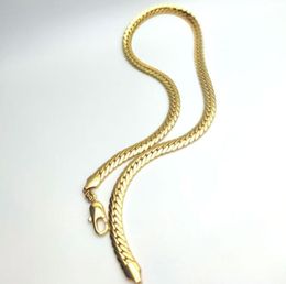 Scales skin Chain Solid CUBAN Link Necklace Stunning 24K Fine 18ct THAI BAHT G/F Gold AUTHENTIC 10MM Mens 24" 60CM1897580