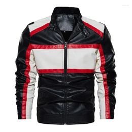 Carpets Men Autumn Jacket Bomber Biker Zipper Motorcycle Faux Fur Coat Male Pilot Vintage Black Red PU Leather Clothing B01672