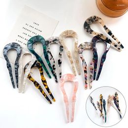 Hair Clips Fashion U-Shaped Hairpin Fork Trendy Acetic Acid Sticks Clip Headwear For Women Girls Accessories Jewelry Gift