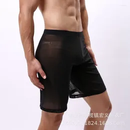 Underpants Unsex Funny Underwear Youth Transparent Breathable Mesh Middle Pants Sissy Low Waist Hollow Sailor Gays Boxer Shorts