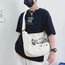 Evening Bags Japanese Harajuku Messenger Canvas Large Capacity Student Schoolbag Satchels Teenagers Casual Simple Shoulder Bag Crossbody