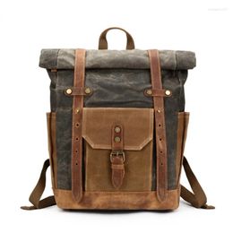 Backpack Canvas Backpacks Unisex Waterproof Travel Computer Schoolbag Large Capacity Vintage Outdoor Bag