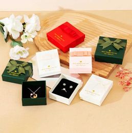 Jewellery Boxes Bowknot Jewellery Storage Box Ring Earrings Necklace Bracelet Ear Nail Organiser for Wedding Elegant Gift Packing Box Wholesale