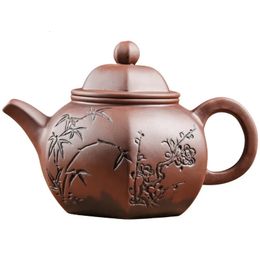 YixingPurple Clay Pot Pure Handmade Ceramic Large Capacity Filtered Tea Single Household Kung Fu Set 240508