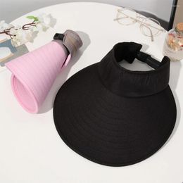 Berets Sun Visor Hat Wide Brim Beach Cap Adjustable UV Protection Golf Roll-up Portable Tennis Sports