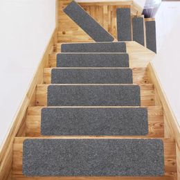 Carpets 20cmx76cm Solid Stair Mat Self-adhesive Non-slip Floor Stairs Stepping Carpet Durable Protector Rug Reduce Noise Mats
