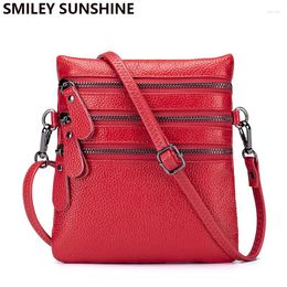 Bag Red Genuine Leather Women Small Ladies Hand Bags Pouch Mini Handbag 2024 Messenger Shoulder Crossbody For Phone Case