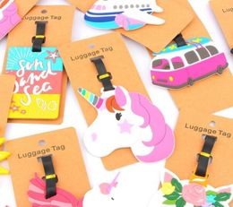 10pcs Travel Accessories Creative Luggage Tag Animal Cartoon Silica Gel Suitcase ID Addres Holder8981018