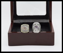 HIGH QUALITY 2PCS 2000 2012 Baltimore Maryland FOOTBALL CHAMPIONSHIP RING SET SEC RING SPORTS Jewellery FANS SET RING US SIZE 11#9676117