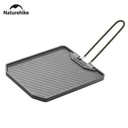Grills Naturehike Non Stick Frying Pan Folding Large Capacity Cooking Set Portable Picnic Grill Tray Hiking Bbq Camping Oven Plate