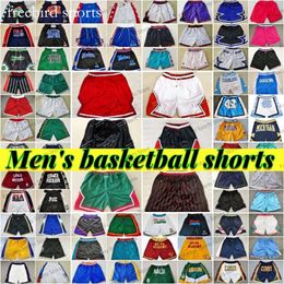 Basketball Men Team Shorts With Pocket Zipper Pant College Sweatpants Blue White Black Red Purple ed Quality Hip Pop Sport Wear