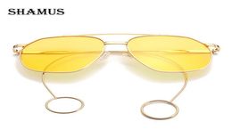 SHAMUS Ear Rings Sunglasses Women 2021 Pilot Luxury Designer Sunglass Metal Pink Eyewear Shade Eyeglasses Lady Sun Glass9635954