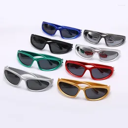 Sunglasses Y2k Sports For Women Designer Steampunk Men Goggle Sun Glasses Vintage Mirror Shades UV400 Cycling Eyeglasses