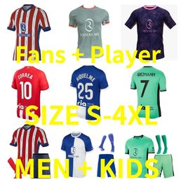 2024 2025 MEMPHIS Athletic MadridS R.DE PAUL GRIEZMANN Soccer Jerseys Player version CARRASCO M. Llorente Camisetas 24 25 CORREA Football Shirt Men Kids Kit set