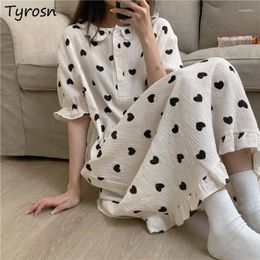 Women's Sleepwear Nightgowns Women Design Ruffles Simple All-match Ladies Lounge Wear Tender Elegant Fashion Summer Sweet Daily Home Korean