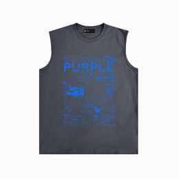 Popular logo men vest BPUR058 newspapers printed vest tank top sports leisure Purple cultivate one's morality R84W80 loose sleeveless T-shirt joker for men and women