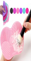 Silicone Makeup Brush Cleaner Pad Make Up Washing Brush Gel Cleaning Mat Hand Tool Foundation Makeup Brush Scrubber Board3033604