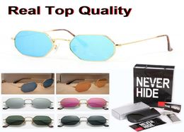 High Quality sunglasses men women Metal Frame UV400 glass lenses Octagonal sun glasses with original box packages accessories e7834899