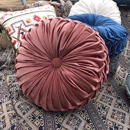 Pillow Craftsmanship Pleated Throw Home Decorative Round Pumpkin Velvet Floor Pillows For Living Room Chair Couch Sofa