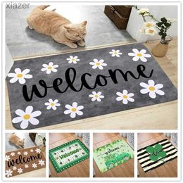 Carpet Simple printed floor carpet anti slip bathroom mat fade resistant welcome door mat washable area carpet kitchen home decoration WX