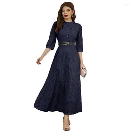 Ethnic Clothing High-waisted A-line Dress Elegant Temperament Gown Casual Dubai Abayas African For Women Caftan Robe Vestidos