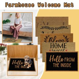 Carpets Outside Entrance Doormat Rug With Sayings Farm-house Coir Welcome Mat For The Front Door Decor Carpet Kitchen Decorative 335k