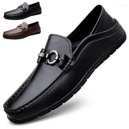 Casual Shoes Loafers Plus Size Business Overseas Moccasins Men's Leather Slip-on